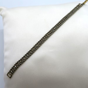 Vintage Silver Tone Clear Rhinestone Tennis Bracelet 7&quot; Unmarked Fashion Jewelry