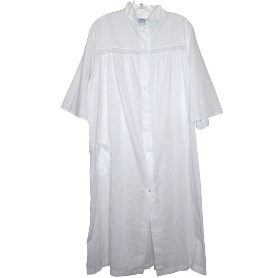Vintge Nancy King White Housecoat Robe Nightgown … - image 7