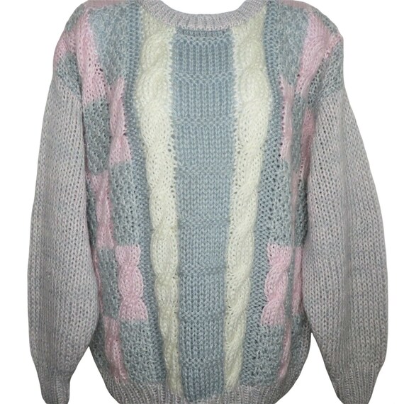 Vintage SML Sport Hand Knit Cable Fisherman Sweat… - image 9