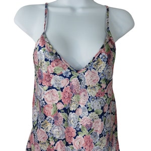 Vintage 70s Partners Mervyns Floral Chemise Slip Night Gown Women's Small Made in USA