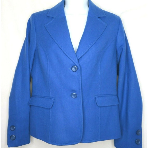 Vintage Pendleton Wool Suit Blazer Small Blue Poc… - image 1
