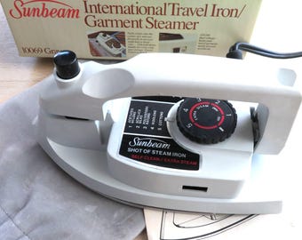 Vintage 1984 Sunbeam Travel Iron Garment Steamer: Dual Voltage - Etsy