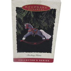 Vintage HALLMARK KEEPSAKE 1993 Rocking Horse Christmas Ornament In Original Box New Old Stock