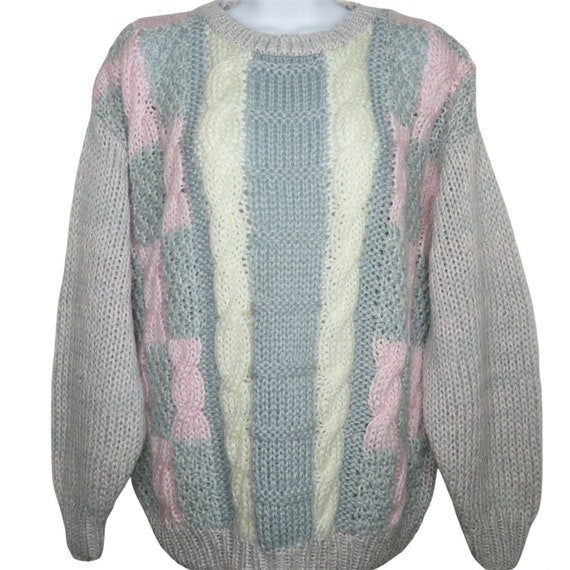 Vintage SML Sport Hand Knit Cable Fisherman Sweat… - image 3