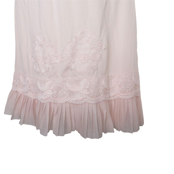 Vintage 60s Nani Flower Half Skirt Slip Pink XS A… - image 3