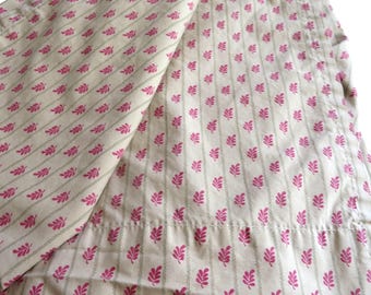 Vintage Martha Stewart Everyday Double Full Flat Sheet Tan Red Cotton Made in USA