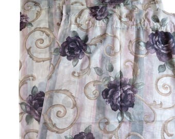 Pair of Vintage Croscill Chambord Cassis Amethyst Semi Sheer Curtain Panel Drapes 60&quot; x 86&quot; each Made in USA