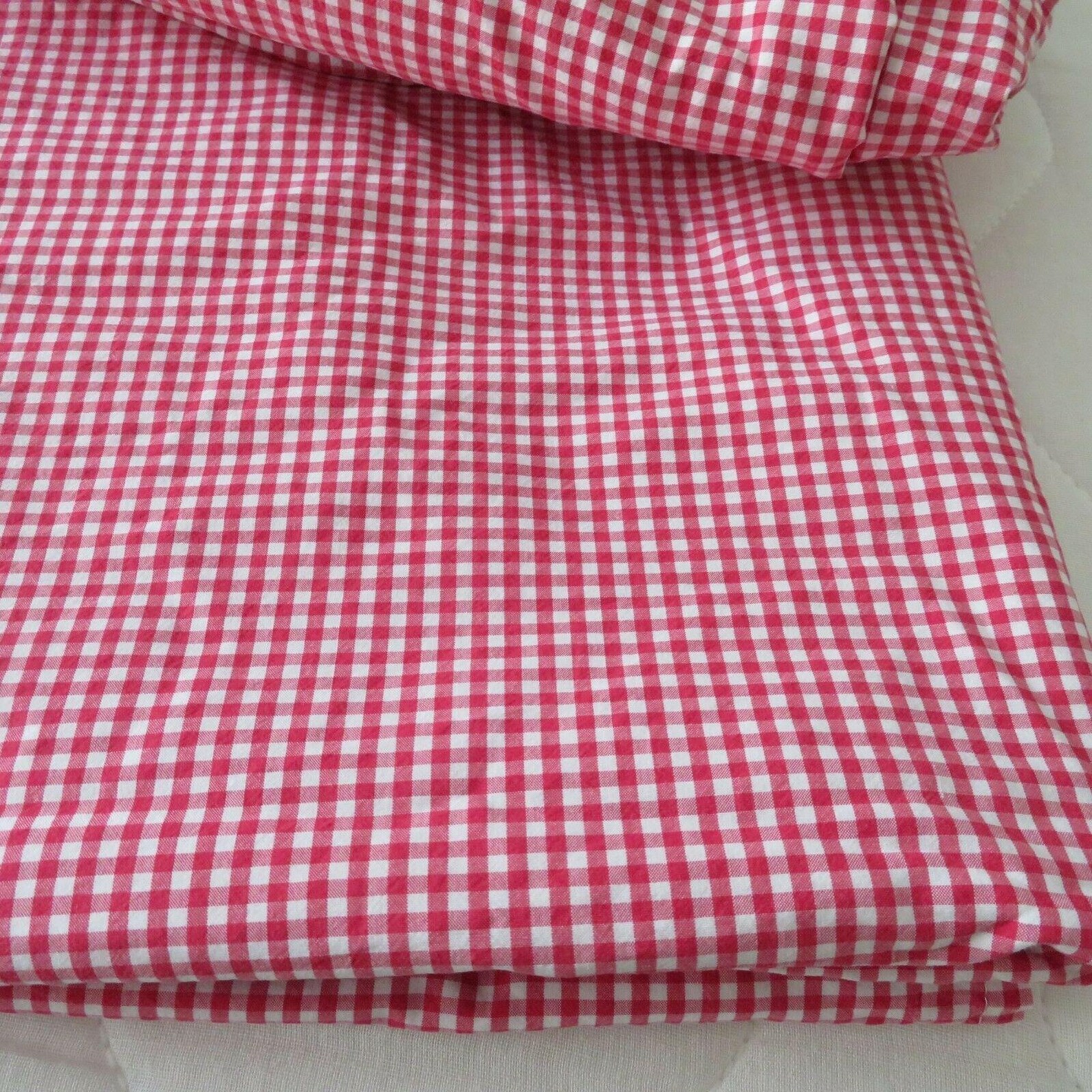 Pottery Barn Kids Red White Gingham Sheet Set Full 2 Pc Fitted Etsy