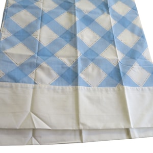 Vintage 70s JP Stevens Pair of 2 King Size Pillowcases Blue White Percale Deadstock