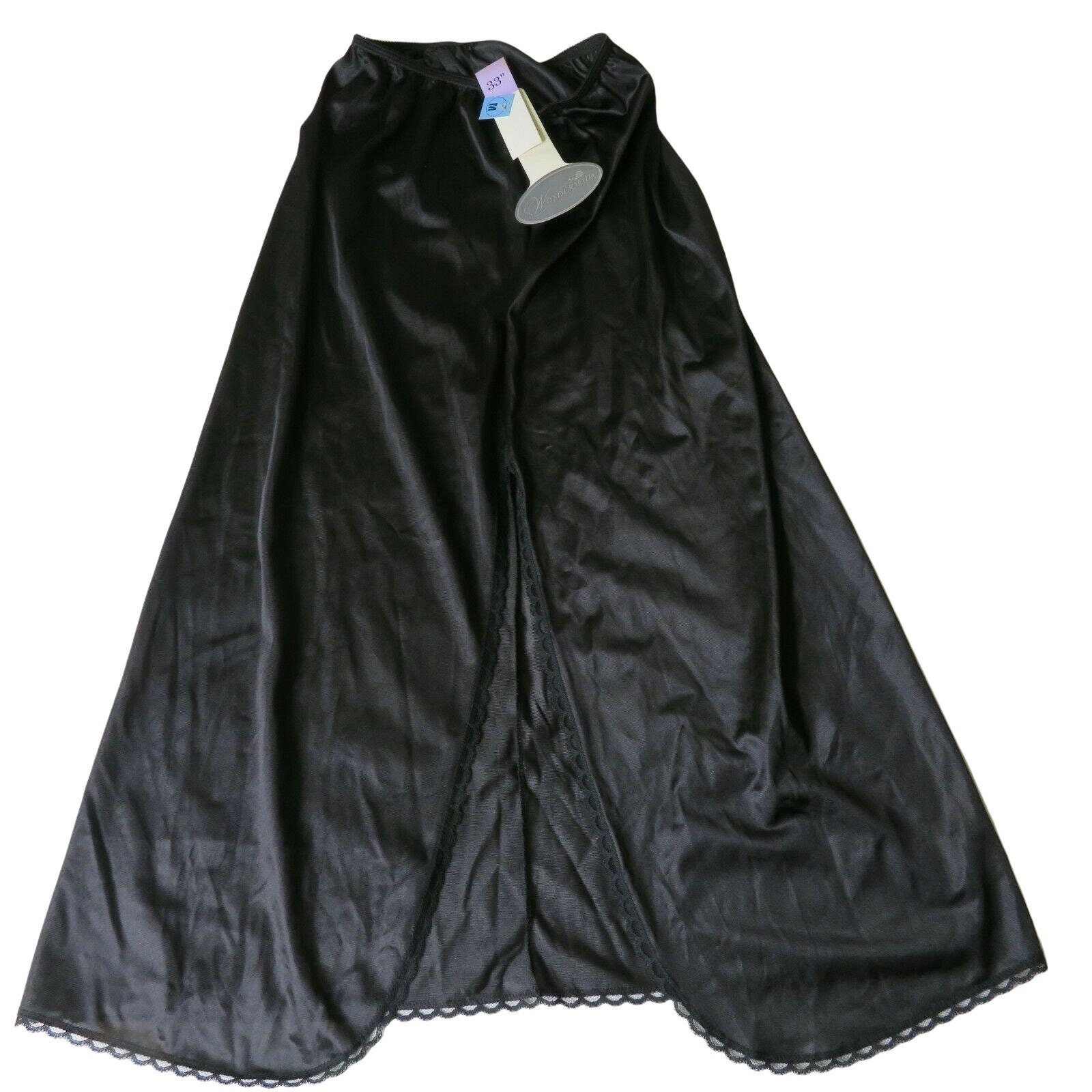Vintage Wondermaid Midi Half Slip Black XS Nylon Satin New Old Etsy