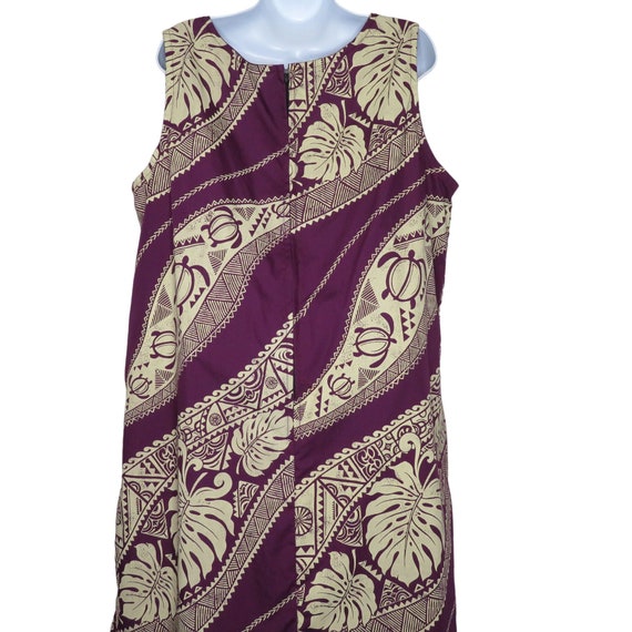 Vintage 70s Handmade Aloha Tank Dress L Purple Fl… - image 7