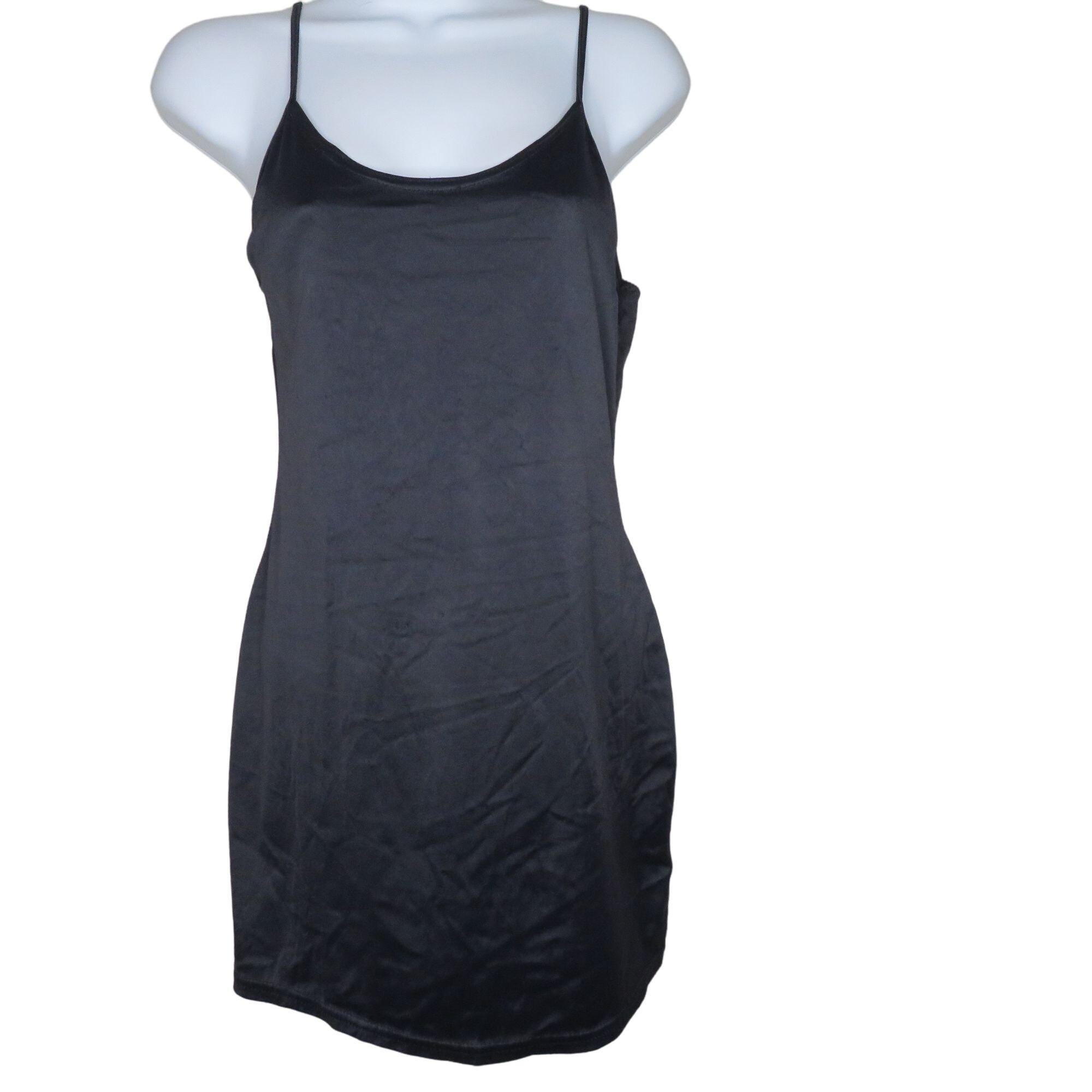 nylon spandex mini dress Escapades Black Nylon Spandex Mini Slip Dress Small USA Made