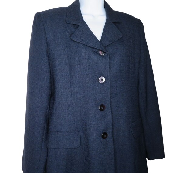 Vintage 90s Navy Blue Overcoat Trench Coat 10 Mid… - image 6