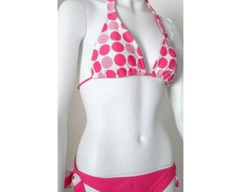 最高の品質 Dot Polka Pink Hot OP Vintage Bikini Swimwear Small 2pc 水着・ラッシュガード