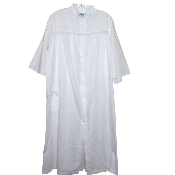 Vintge Nancy King White Housecoat Robe Nightgown … - image 3