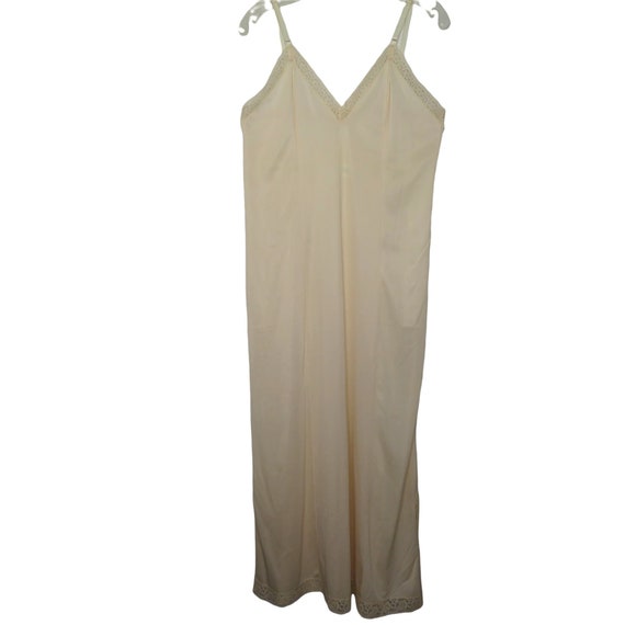 Vintage Maxi Nylon Slip Dress Slip Dress S Nude L… - image 7