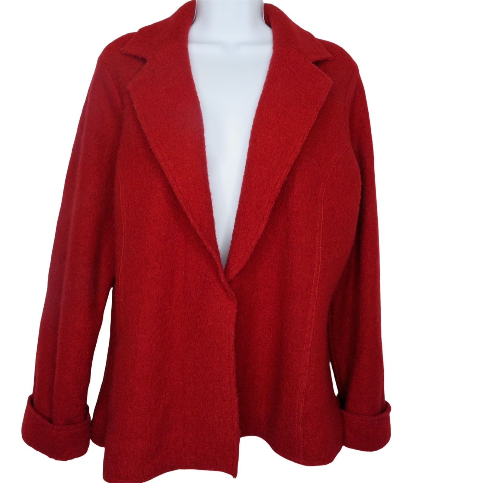 Vintage Elena Solano Red Wool Coat Jacket L One Snap Front Cuff Sleeve -  Etsy Ireland