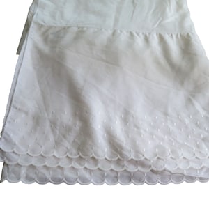 Vintage Springs Chic Ivory Eyelet Bed Skirt Dust Ruffle Double Embroidered 13" Drop made in USA