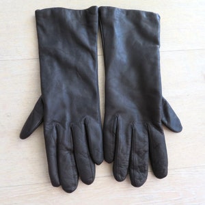 Vintage ARIS Womens Brown Leather Driving Wrist Gloves 6.5 Cashmere Lined