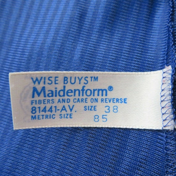 Vintage 70s Maidenform Royal Blue Full Slip Dress… - image 4