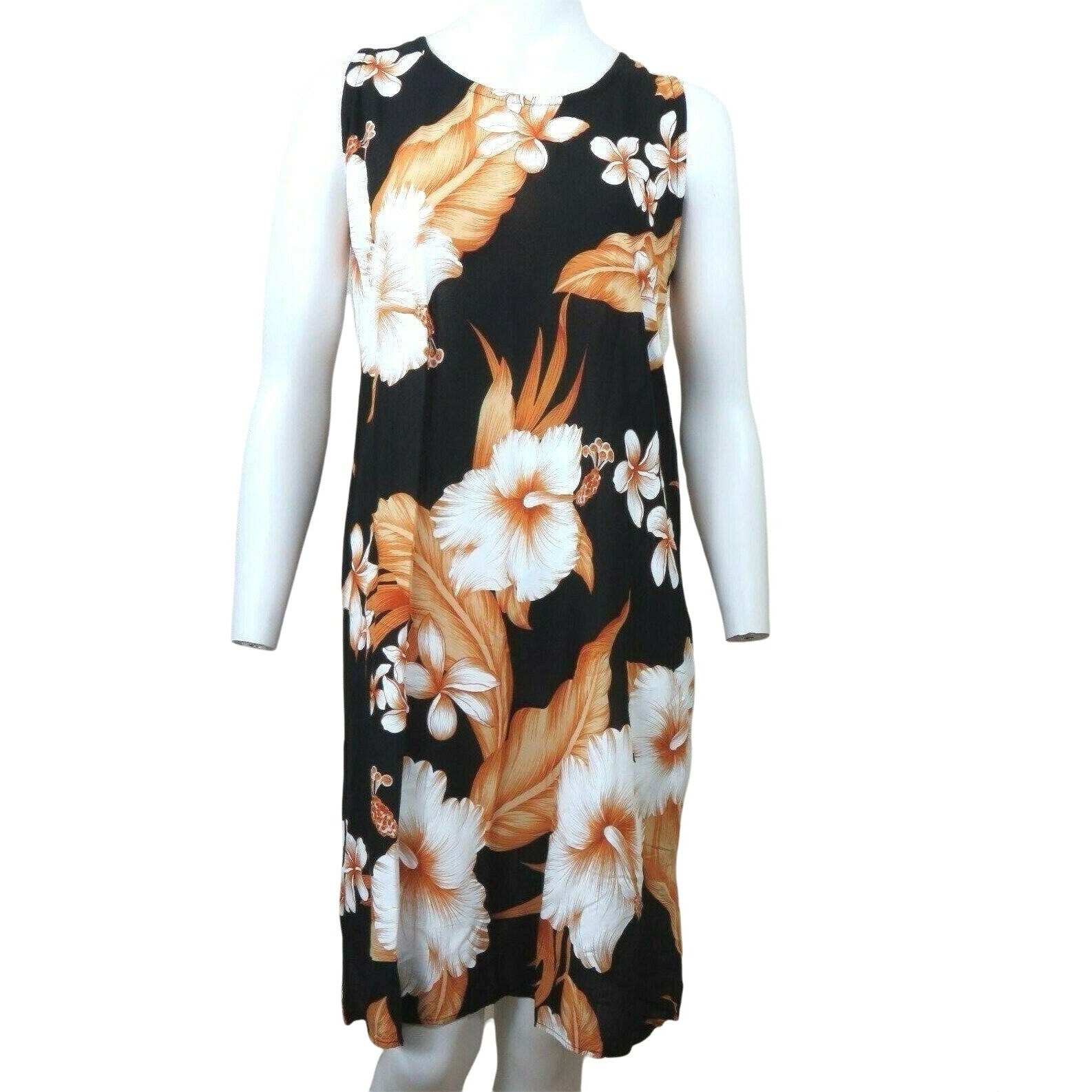 Vintage Unity Trading Hawaii Tank Dress Floral Plumeria