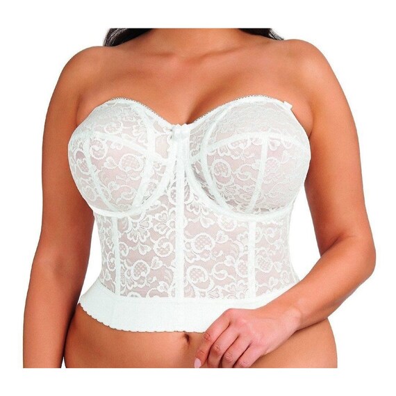 Vintage Goddess 34C White Lace Underwire Corset Bustier Bra - Etsy