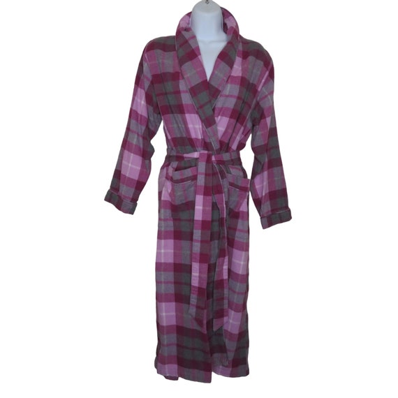 Vintage Sleep Sense Full Length Flannel Robe S Pu… - image 3