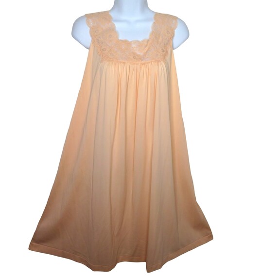 Vintage 70s Peignoir Set Nightgown Robe S Coral O… - image 5