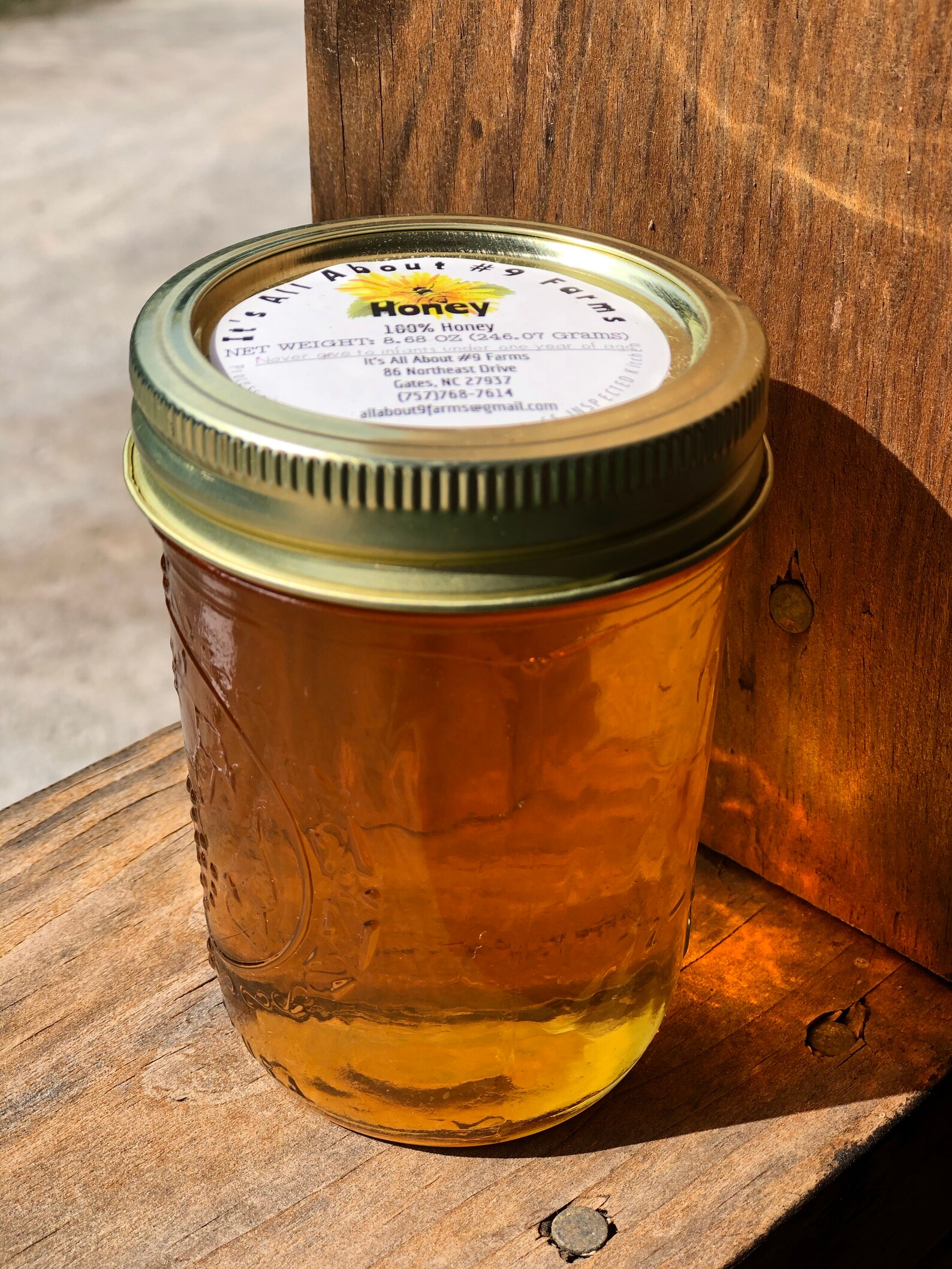 Honey in Half Pint Jar 12 ounces Etsy