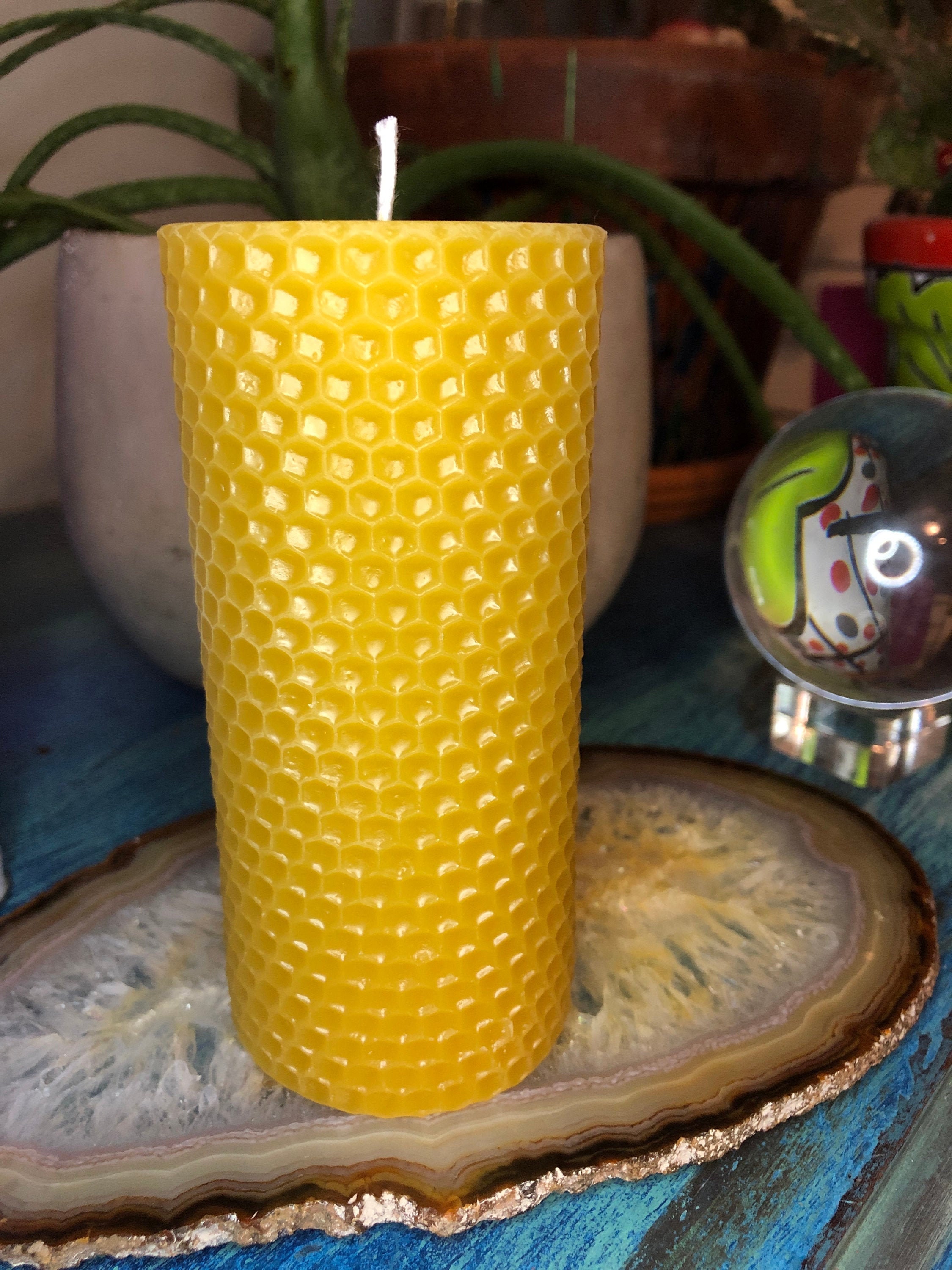 Beeswax candle cylinder Etsy