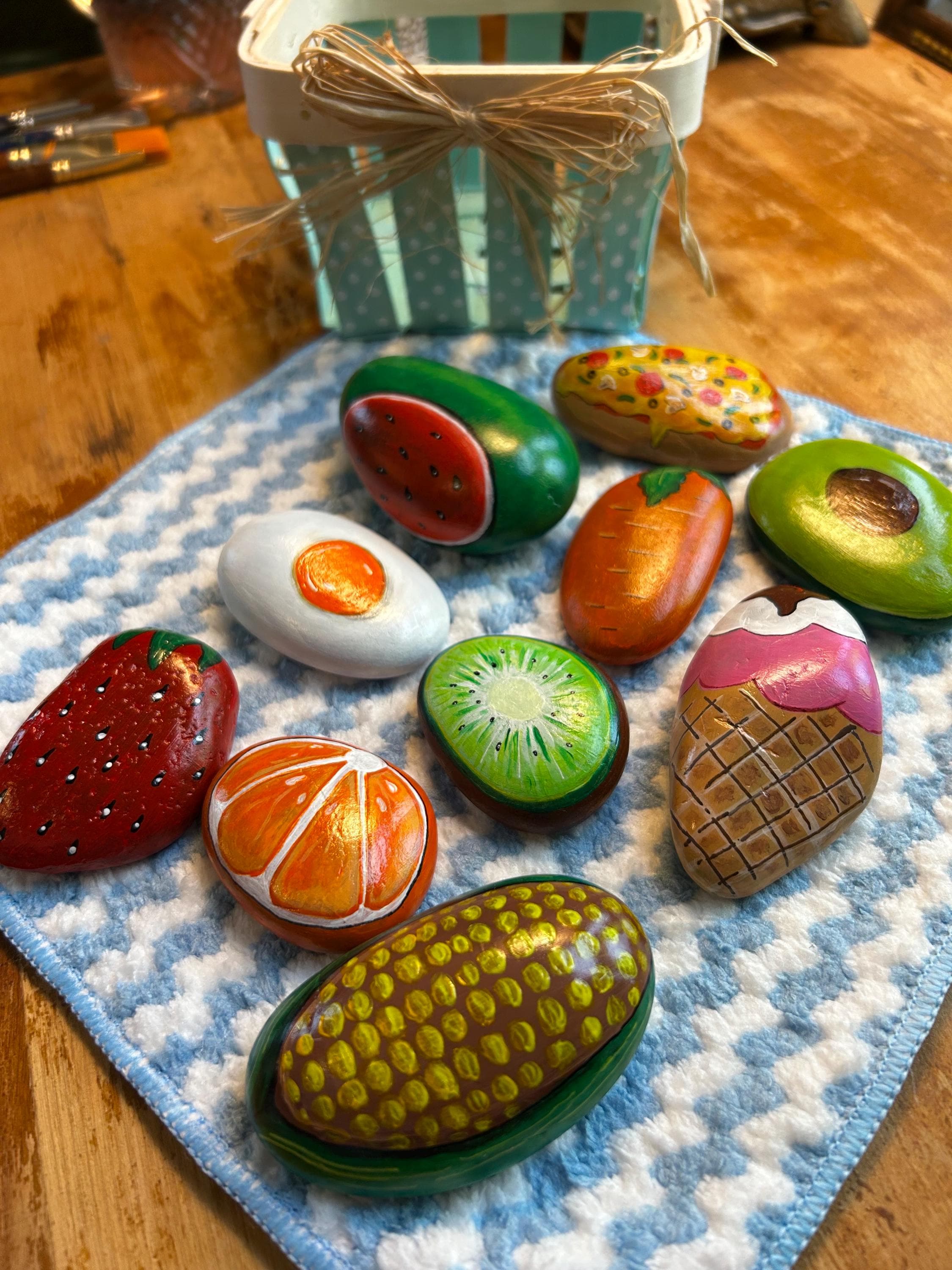 10 Hand Painted Food Rocks Collection for Pretend Mud Kitchen Play - Etsy