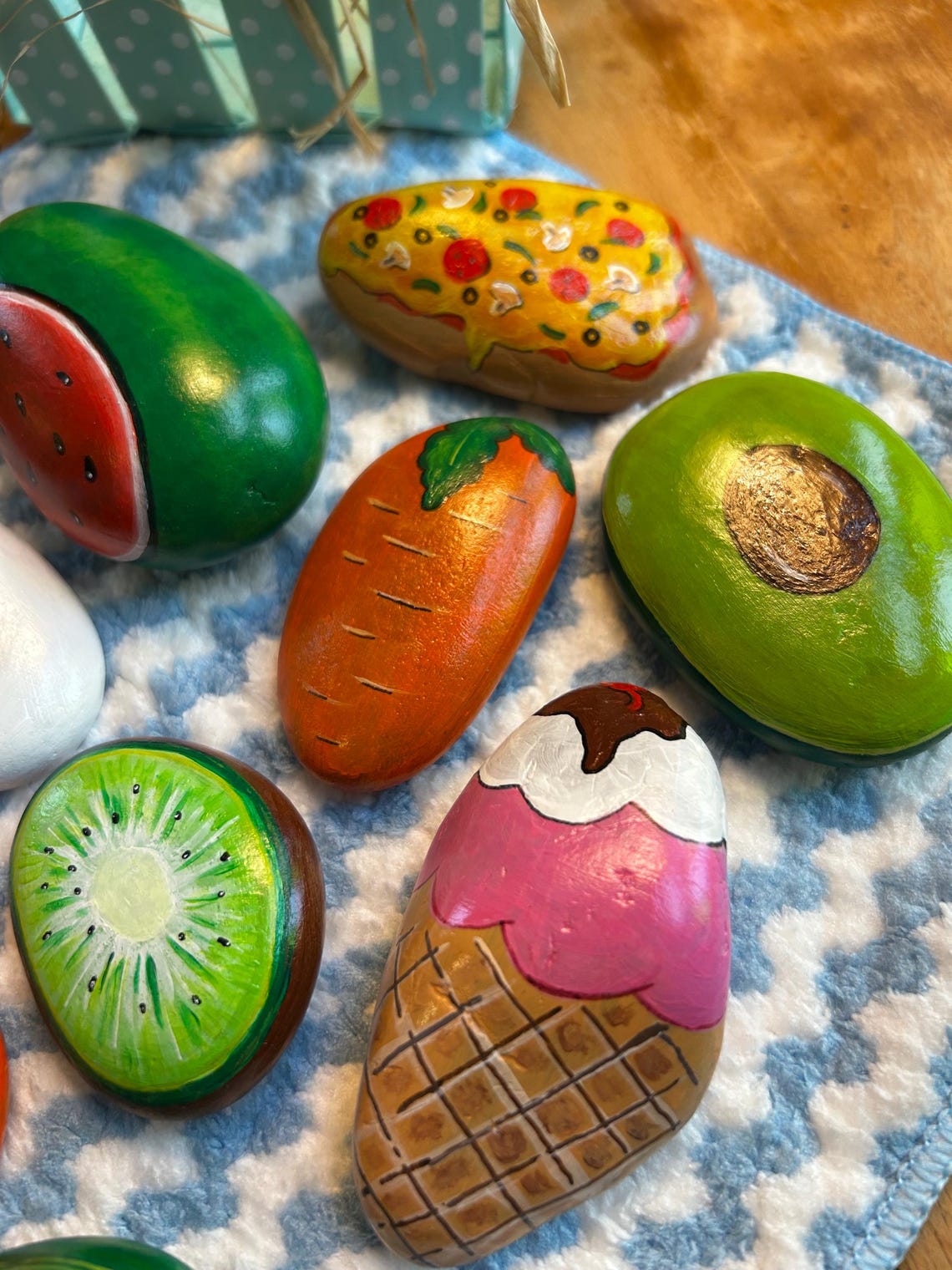 10 Hand Painted Food Rocks Collection for Pretend Mud Kitchen Play - Etsy
