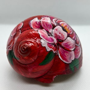 Hand Painted Large Shell Peonies Peony Blossoms Flowers