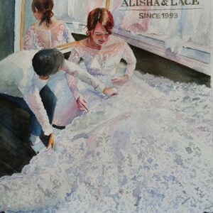 Personalisiertes Portrait auf Bestellung, Beispiel nur, benutzerdefinierte Malerei, Aquarellportrait, Jahrestag, Geschenk,