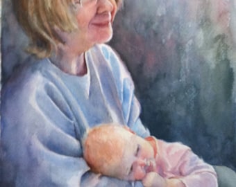 Custom portrait Made to Order, example only, custom painting, watercolour portrait, anniversary, gift,