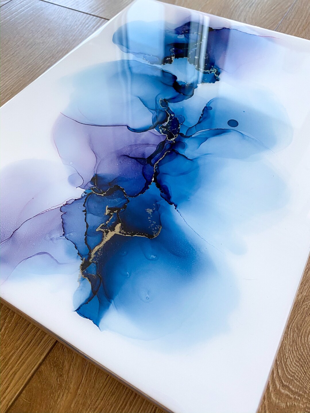 Original Alcohol Ink Art Alcohol Ink Art on Yupo Paper Mounted on