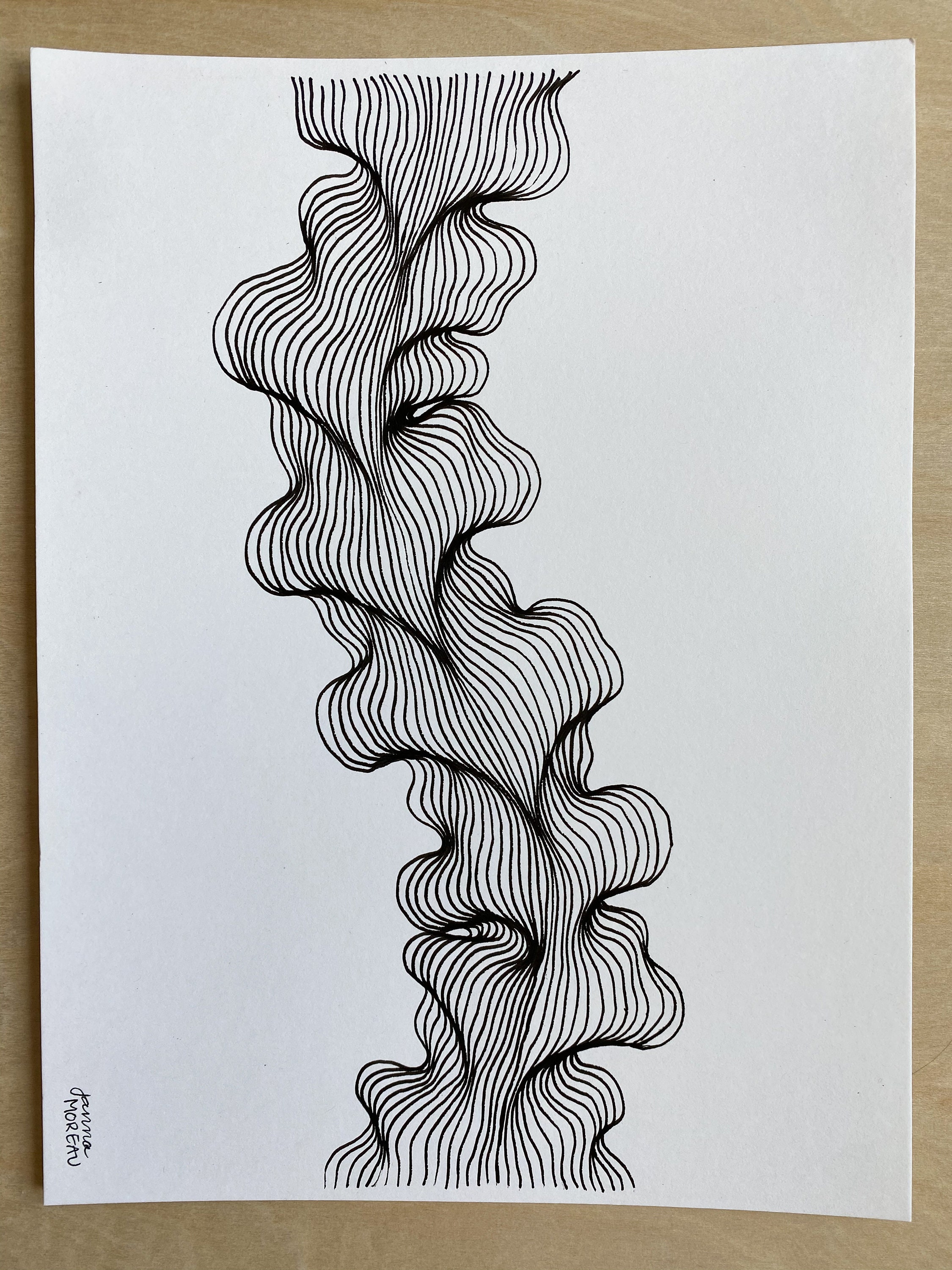 Original Line Drawing / Black and White Modern Line Art / Organic Line ...