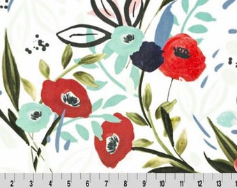 Lively Floral Digital Minky Cuddle from Shannon Fabric