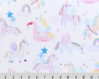 Unicorn Minky Cuddle in Multi from Shannon Fabric