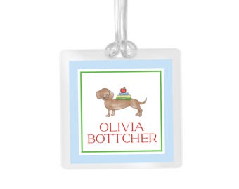 Personalized Puppy School Bag Tag | Custom Luggage Backpack Name Tag