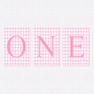 First Birthday High Chair Banner, Pink High Chair Banner, ONE High Chair banner