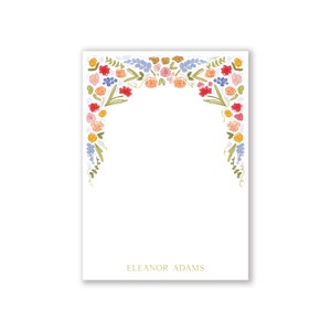 Spring Floral Multicolor Personalized Notepad