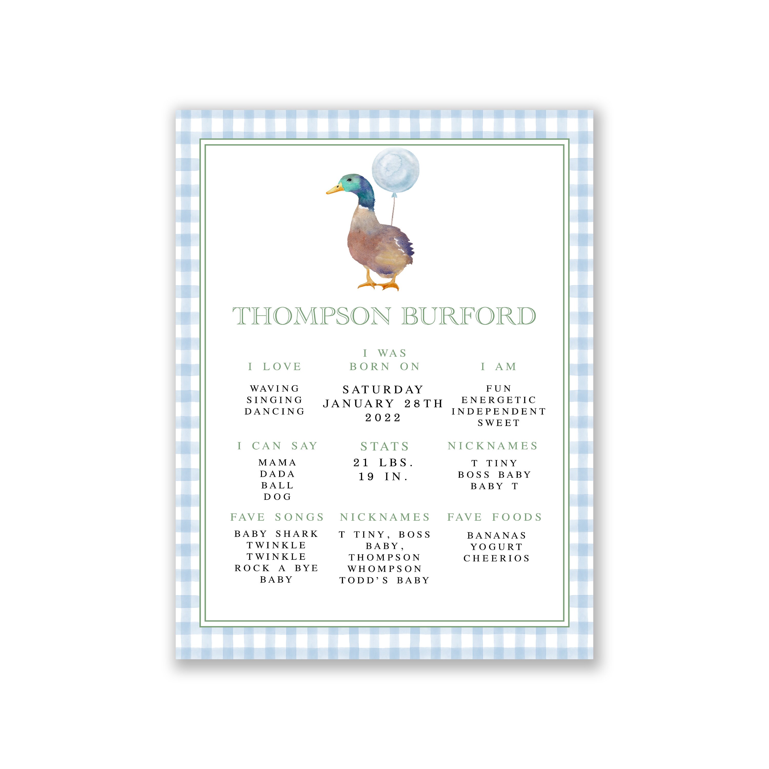 Printable ONE Lucky Duck First Birthday Party Milestone Sign Etsy