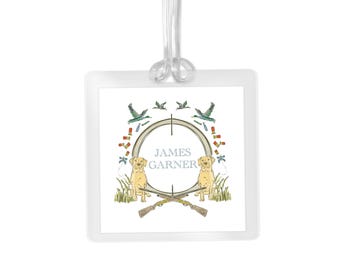 Personalized Hunting Dog Luggage Tag | Custom Double-Sided Travel ID Bag Name Tag