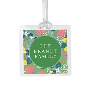 Bag Tag, Kids Bag Tag, Personalized Bag Tag, Floral Custom Luggage Label, Durable Laminated ID, Perfect for Diaper Bags or Backpacks