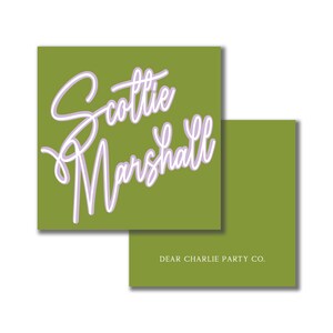 Personalized Script Enclosure Cards, Square Gift Tags | 120# Eggshell Paper | Set Of 24 image 1