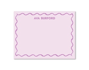 Personalized Notecards, Wavy Frame Design | A2 Stationery | Luxury Paper
