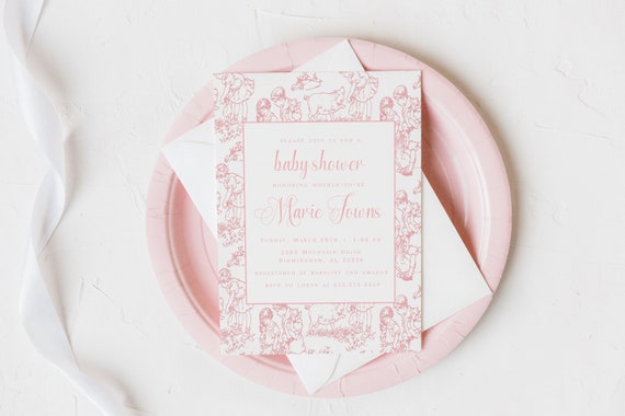 Girl baby shower invitations etsy 2025
