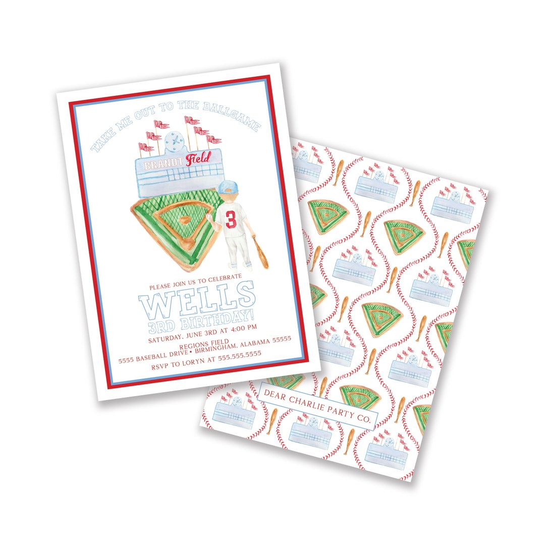 Baseball Birthday Invitation Boy Baseball Birthday Baseball Etsy