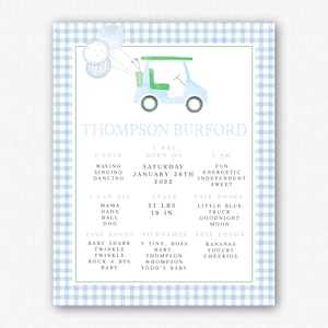 Cartel imprimible para primer cumpleaños de "Hoyo en uno", póster de "Primicias del bebé", descarga digital